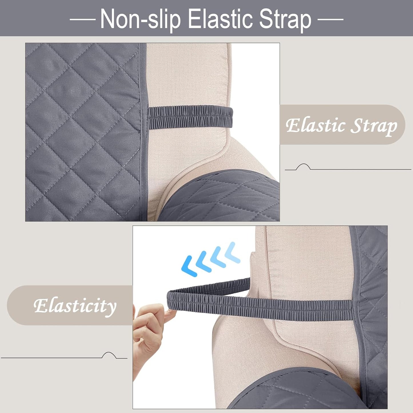 Reversible Loveseat Sofa Covers Couch Cover Furniture Protector(Loveseat Small,Dark Grey/Dark Grey)