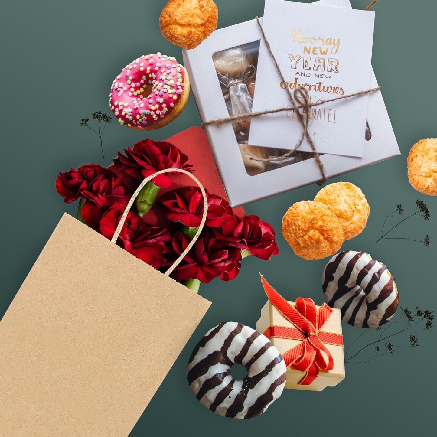 METRONIC Paper Gift Bags 5.25x3.75x8 1000Pcs,Christmas Paper Bag with Handles, Brown Kraft for Small Business, Heavy Duty Bulk for Birthday Party Favors, Shopping, Retail