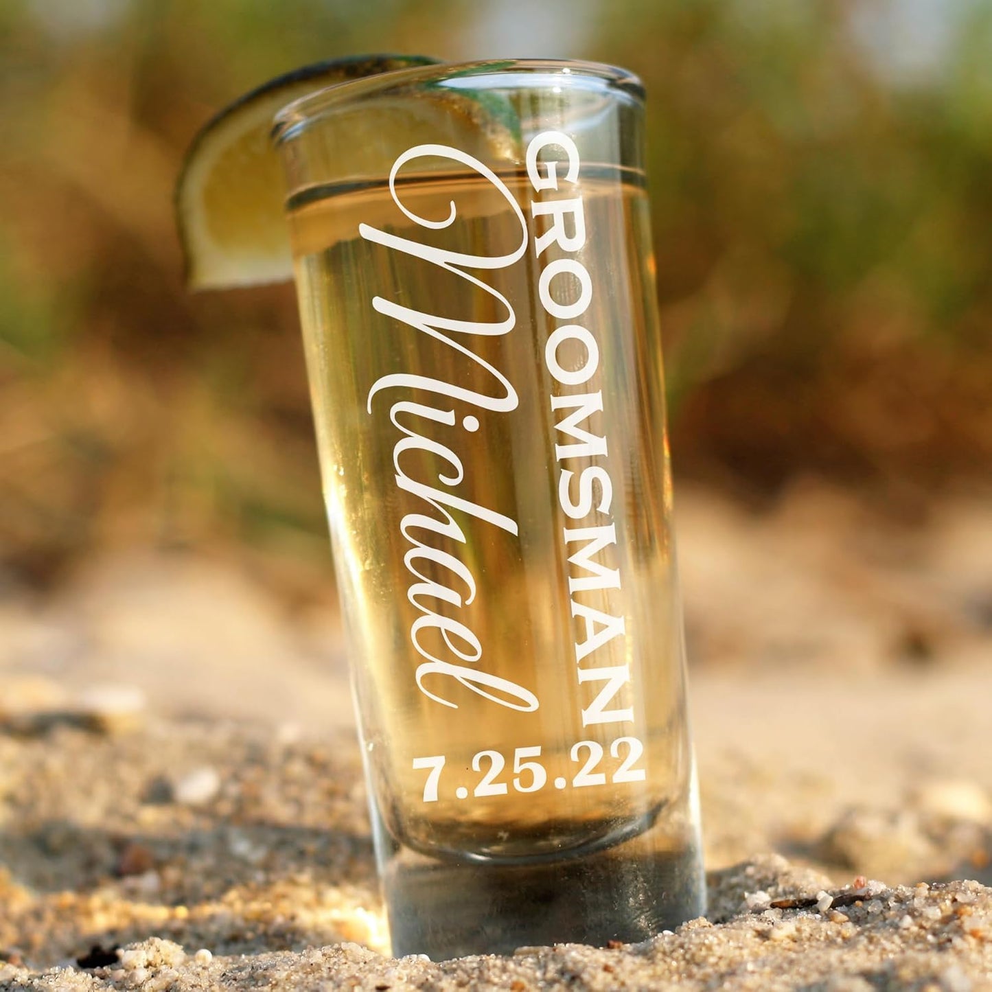 Custom Engraved 2 oz Shot Glass – Personalized Etching – Groomsman & Bridesmaid Gift – Wedding Favor (1)