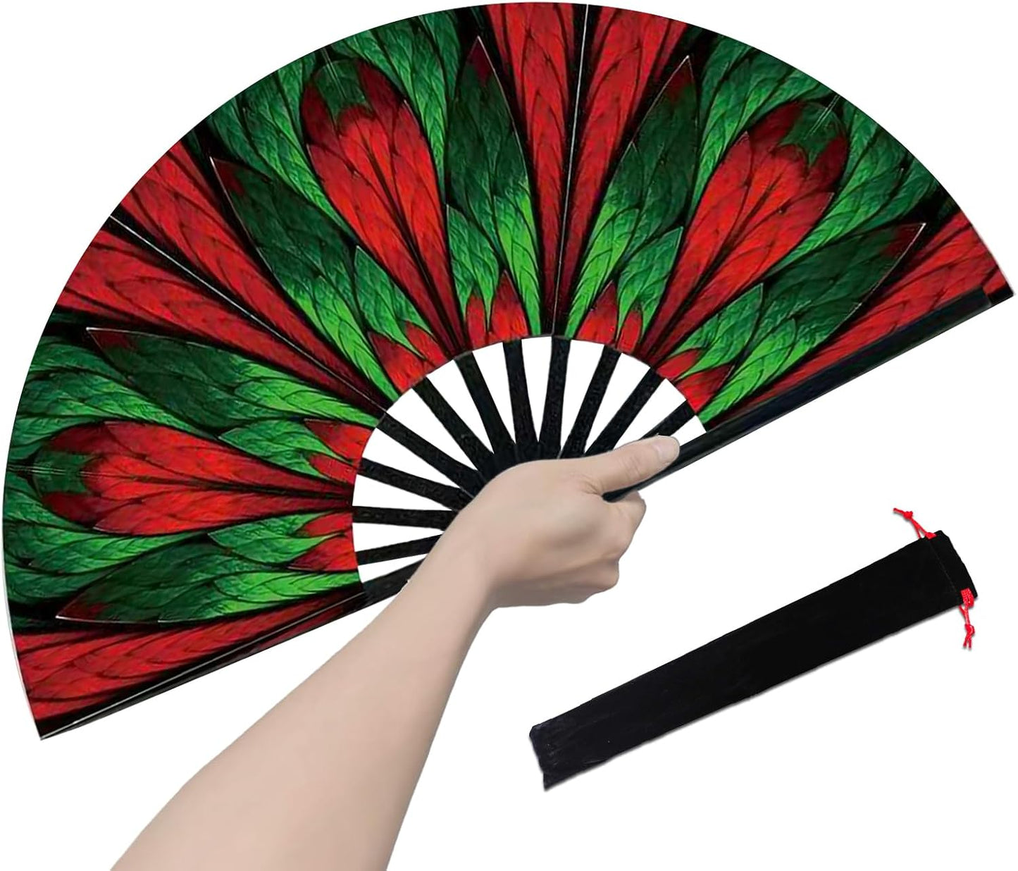Boots on The Ground Fan, Large Folding Hand Fan for Women and Men, Popping Fans for Line Dancing for Raves, EDM, Dance Party, and Home Decoration