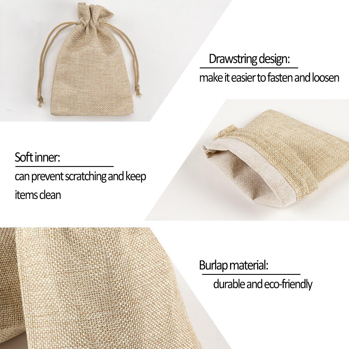 ANPHSIN 75 Pcs Small Burlap Gift Bags with Drawstring - 5.4" x 3.7" Burlap Favor Sacks, Mini Gift Wrapping Bags for Wedding Baby Shower Classmates Festival Party Favors, DIY Craft