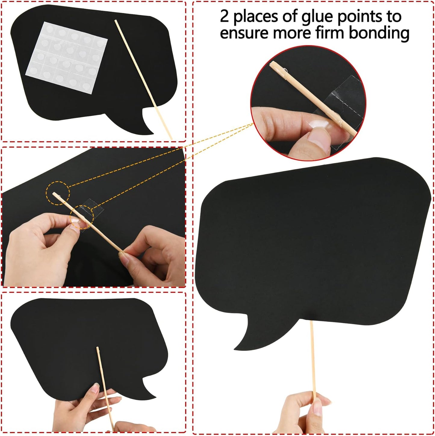 18pcs Blank Photo Booth Props Black Chalkboard Photo Booth Props Frame with Bubble DIY Photo Props for Birthday Wedding Party Supplies(Black)