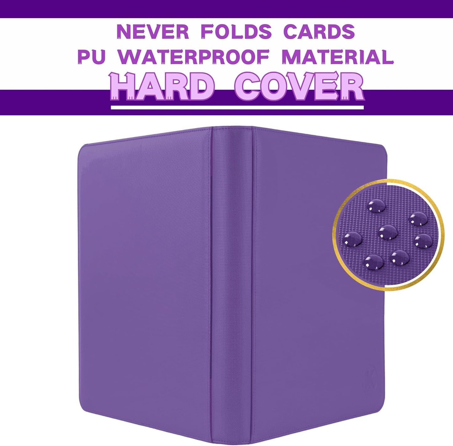 1000+ Pockets Trading Card Binder, 16-Pocket Card Ablum Compatible with MTG,Sports Cards & Other Standard Size Trading Cards (PURPLE)