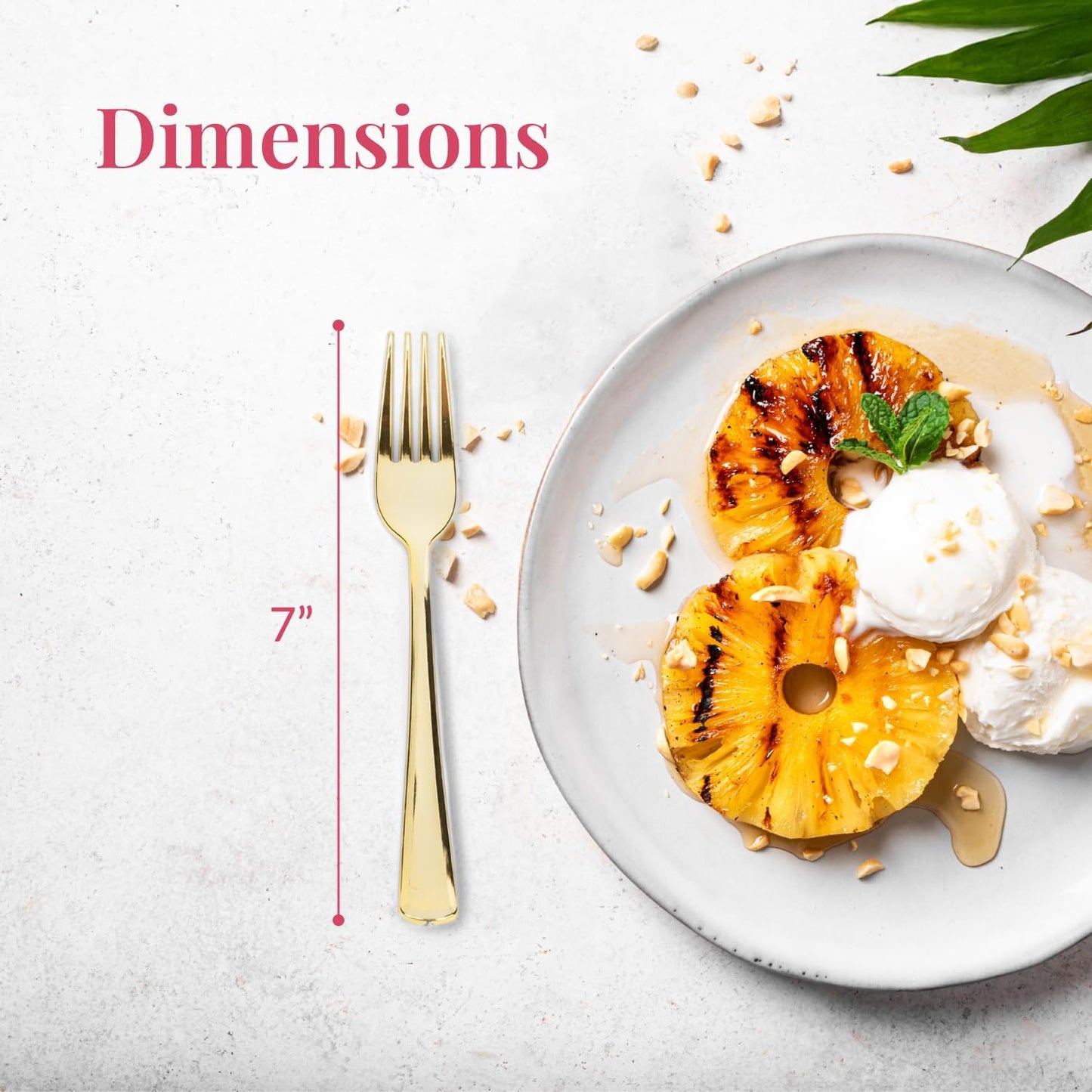 Prestee Set of 300 Gold Plastic Forks Disposable - 7-in Heavy-Duty Fork Flatware - Bulk Pack Fancy Silverware - Sturdy Elegant Cutlery for Weddings, Birthday Parties, Buffets, Catering, and Events