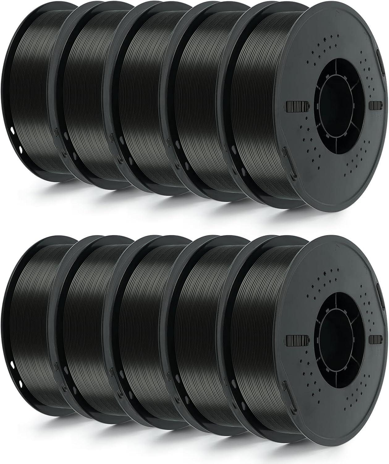 Kingroon 10KG Black PLA Filament 1.75mm 3D Printer Filament Pla Filament Dimensional Accuracy +/- 0.02mm, Fit Most FDM Printer, 1KG X 10 Spools