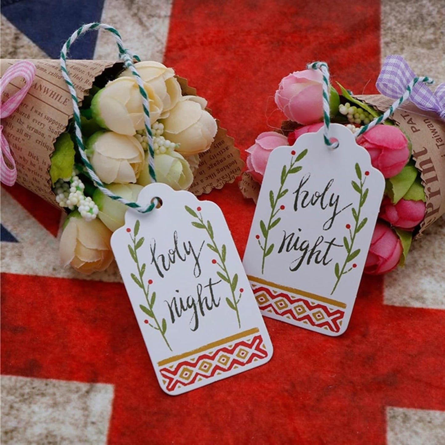 Custom Hang Tags, Personalized Logo Text Price Tags Kraft & Paper Gift Tags with Jute for Jewelry Crafts Wedding Birthday Celebrating Christmas Day Thanksgiving, 100 Pack (1.7x2.79 INCHES)