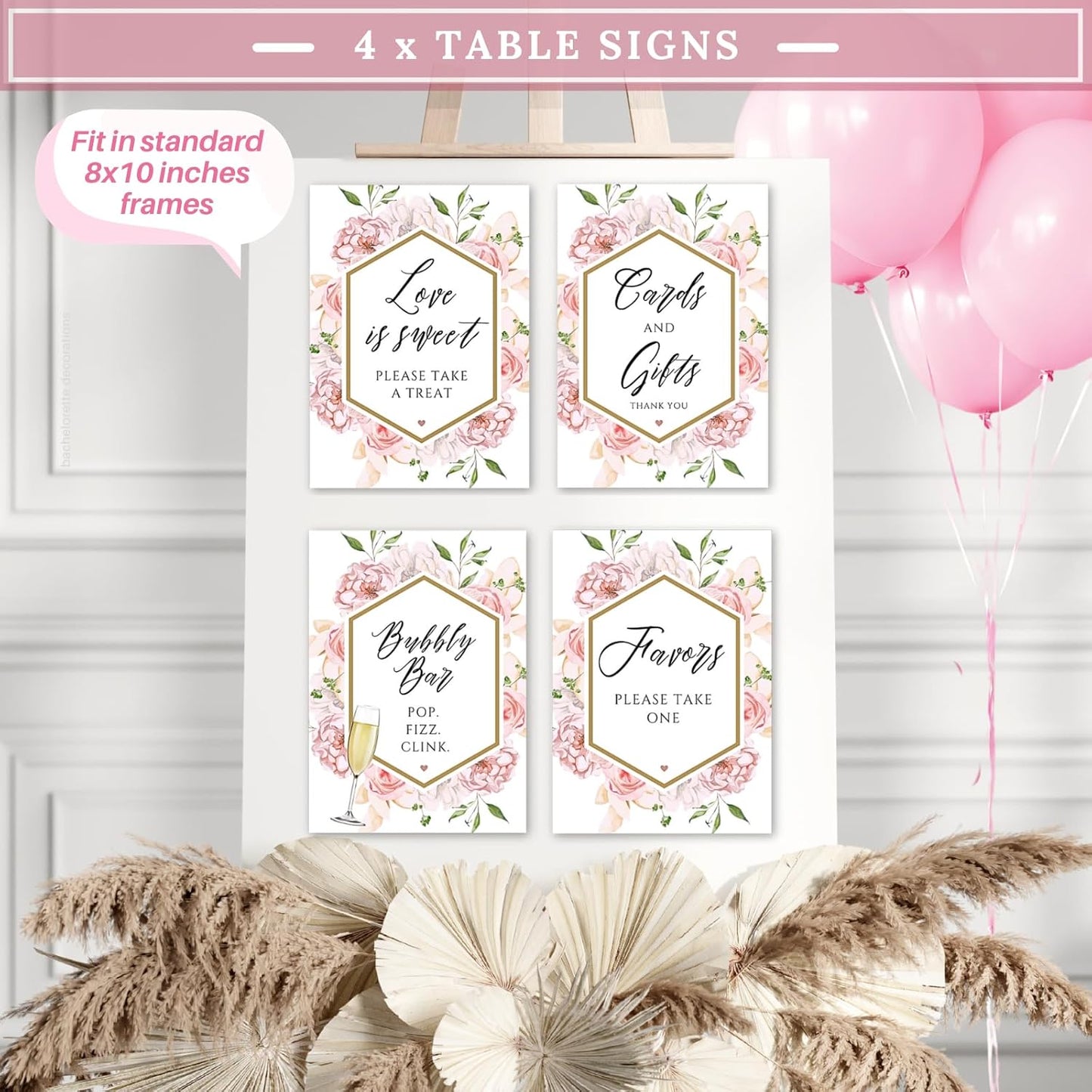 188 pc Pink Bridal Shower Decorations - Includes Balloon Arch & Boxes with A-Z Letters & More - Bachelorette Party Decorations and Wedding Shower