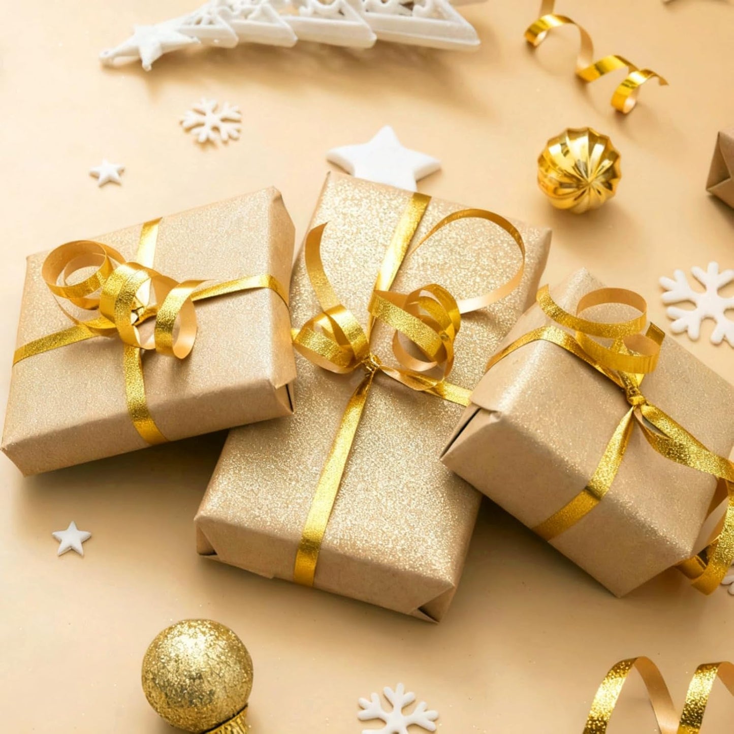 500 Yards Glitter Gold Curling Ribbon-Balloon String-Balloon Ribbon Shiny Roll for Party Decoration, Gift Wrapping, Christmas, Art Crafts