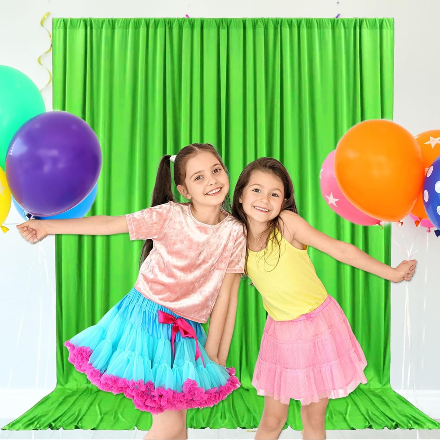 10ft x 10ft Emerald Green Backdrop Curtains for Parties, Fabric Satin Background Curtain with Rod Pockets for Weddings, Birthday, Baby Shower, Photography, Graduation Party Backdrop Drapes, 2 Panels