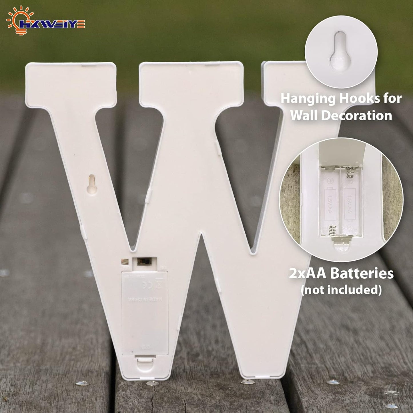 HXWEIYE Light Up Letters LED Marquee Signs - Battery Powered Big Lights Letter for Party & Christmas Decor (Warm White)