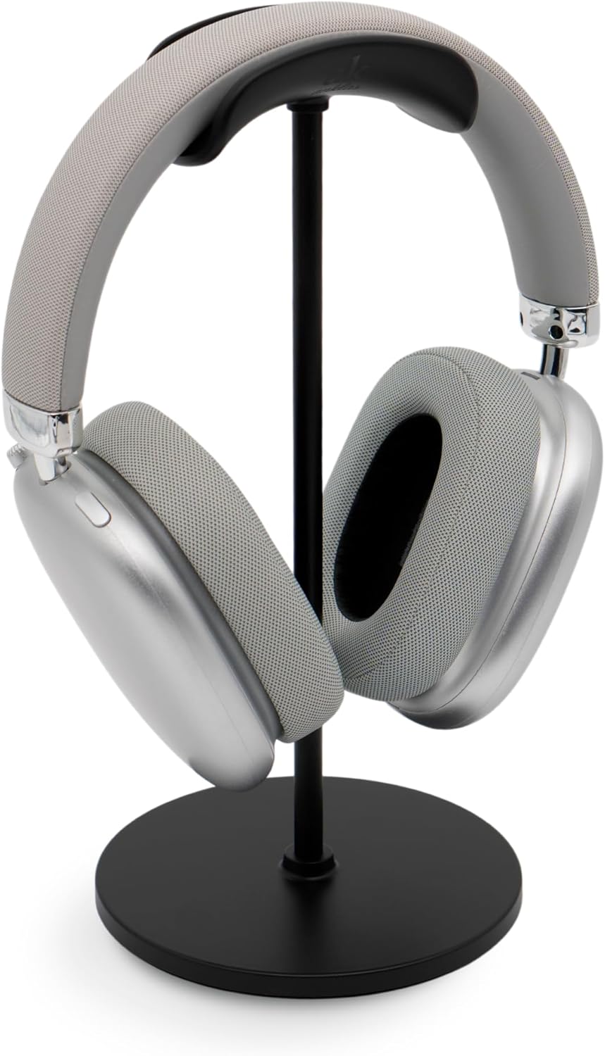 Headphone Stand for Desk – Premium & Minimalist Headset Holder with Round or Oval Base for Gaming, Office & Home (Black, Standard)