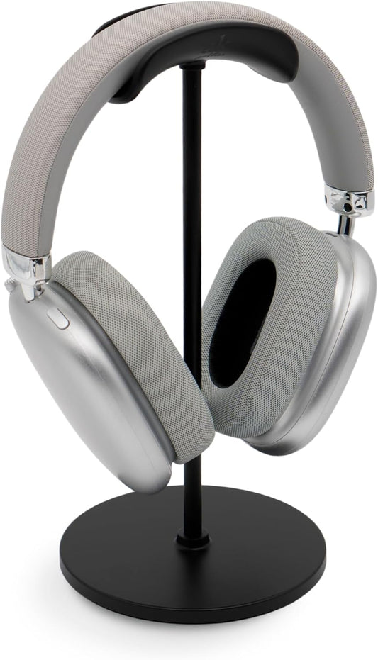 Headphone Stand for Desk – Premium & Minimalist Headset Holder with Round or Oval Base for Gaming, Office & Home (Black, Standard)
