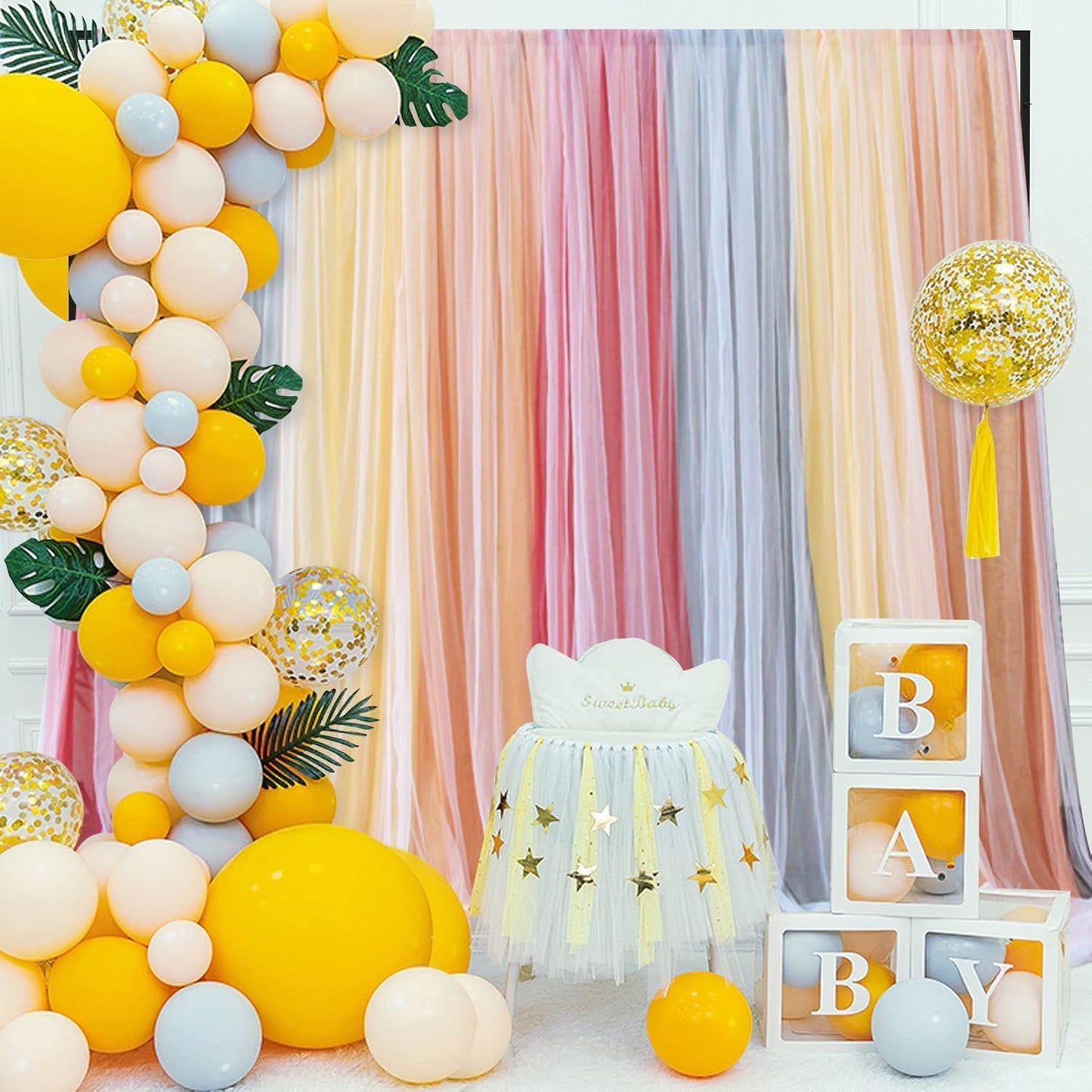 Fomcet 8FT x 8FT Backdrop Stand Heavy Duty with Base, Black Portable Adjustable Pipe and Drape Backdrop Stand Kit, Square Metal Arch Party Frame for Wedding Birthday Parties Banquet Decorations