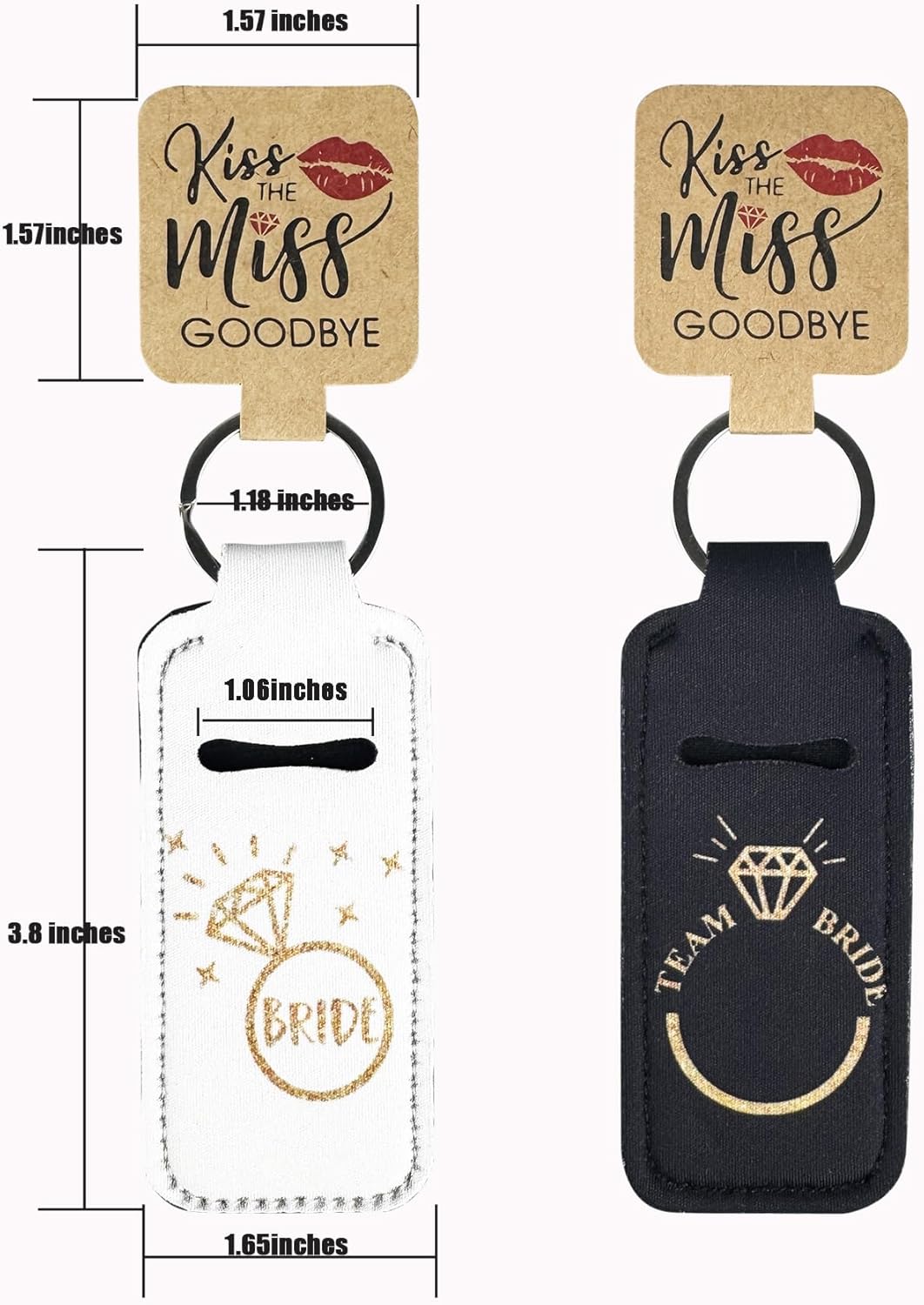 KIDZVEFUN Bridesmaid Proposal Gifts, 12Pcs Chapstick Holder for Bachelorette Party Favors Wedding Bridal Shower Cute Gifts for Women Lip Balm Holder (1 Bride+11Pcs Black)