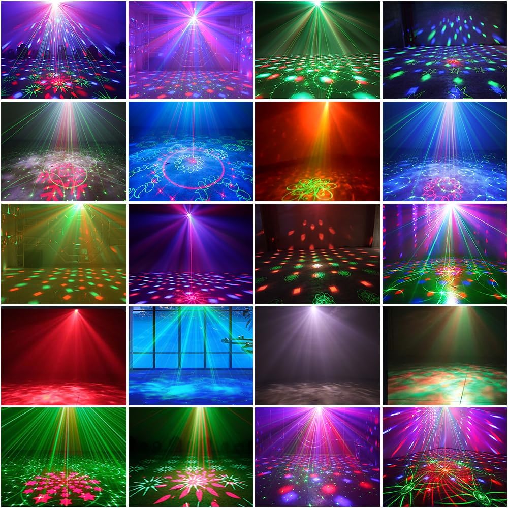 Party Lights DJ Disco Lights, Sound Activated Disco Ball Strobe Stage Light Star Ocean Projector with Remote Control for Home Decoration Parties Gift Club Bar Festival Christmas Birthday Wedding