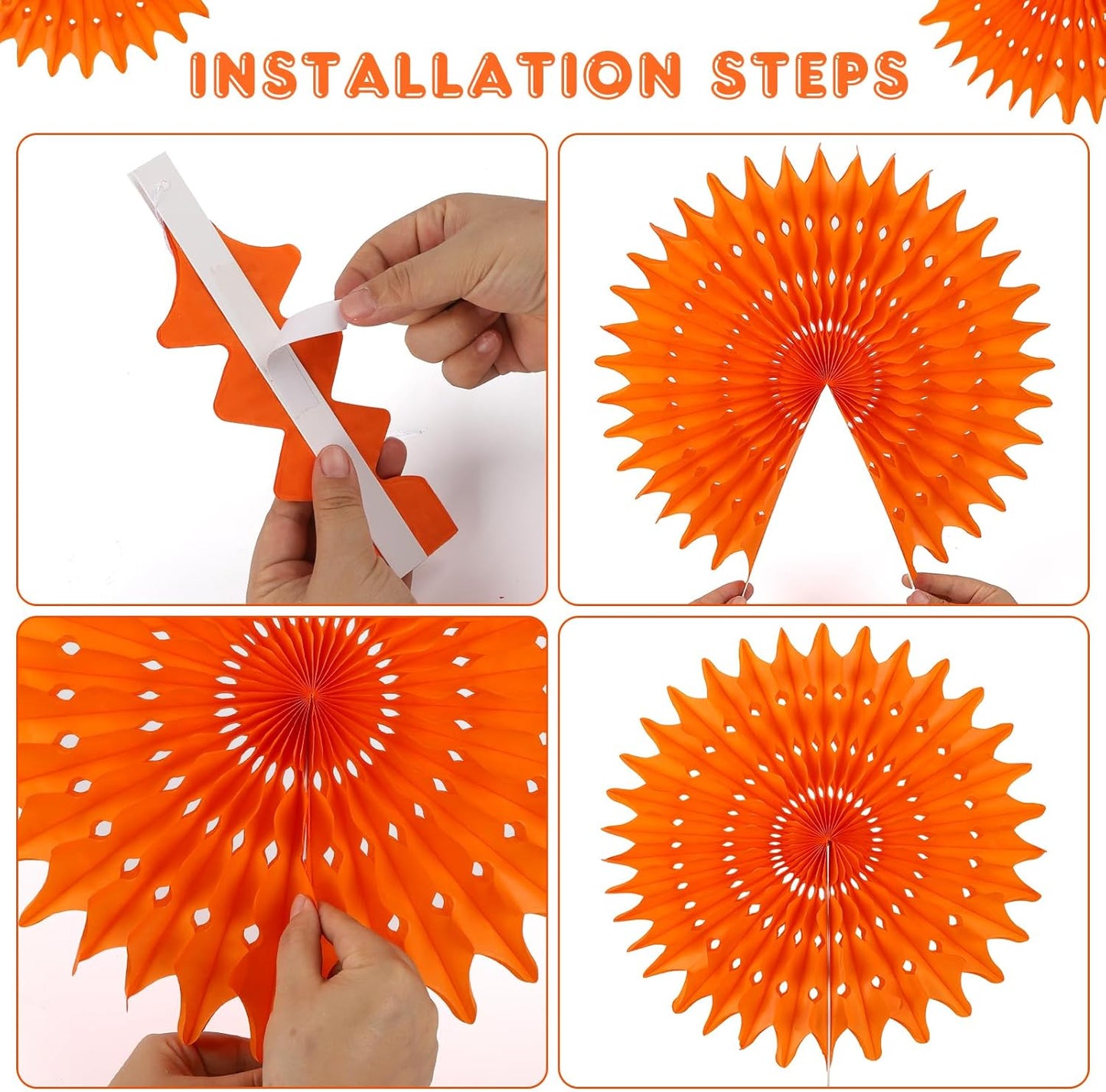 BestoFun 12PCS Paper Fans Peach and Pink Party Decorations Tissue Paper Flowers Decorations for Girl Groovy Birthday Baby Shower Wedding Bachelorette Room Wall Hanging Décor