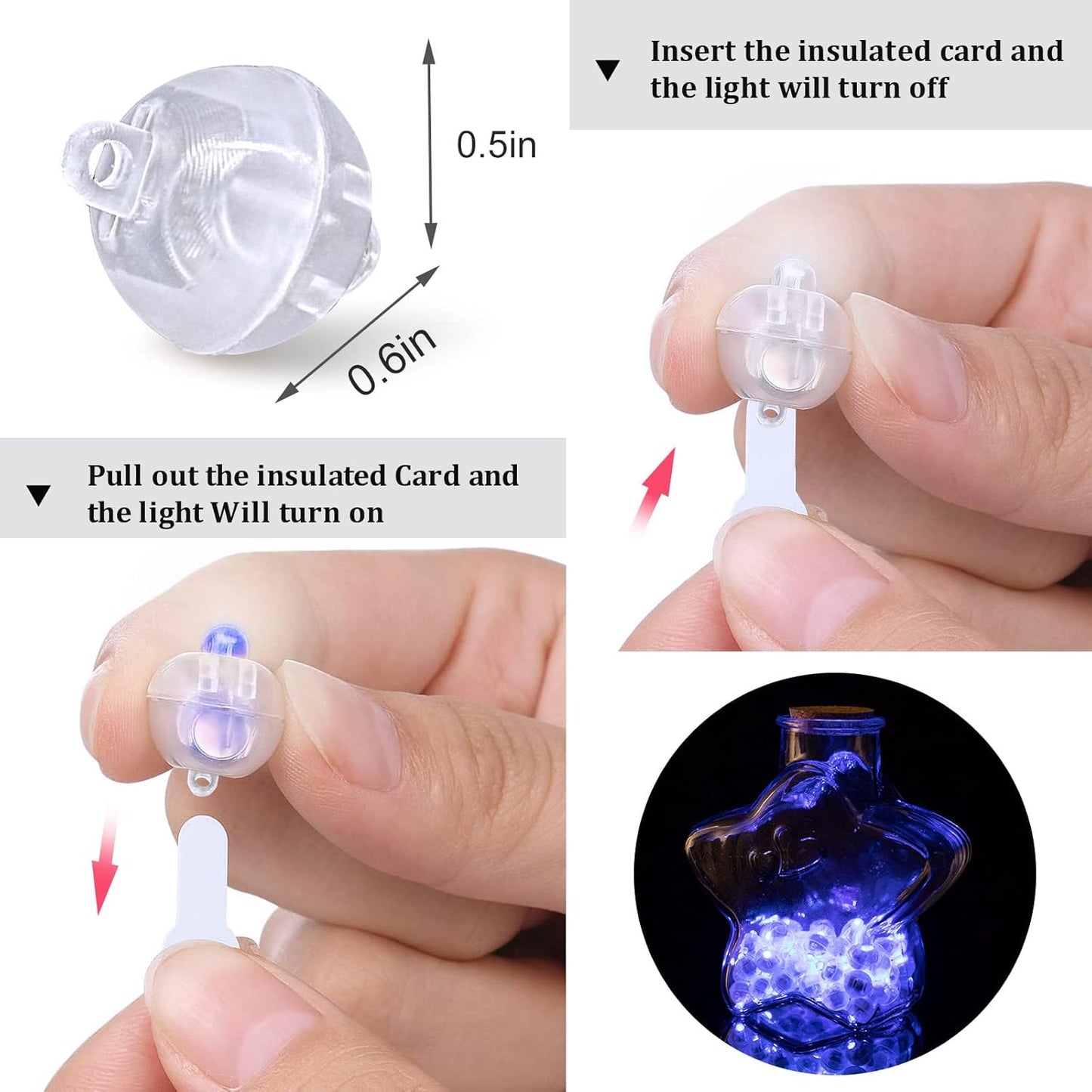 50pcs Blue LED Balloon Light, Round LED Ball Lamp Tiny Led Lighting Decoration for Indoor Outdoor Party Event Fun Wedding Festival Birthday Halloween Christmas Party Supplies