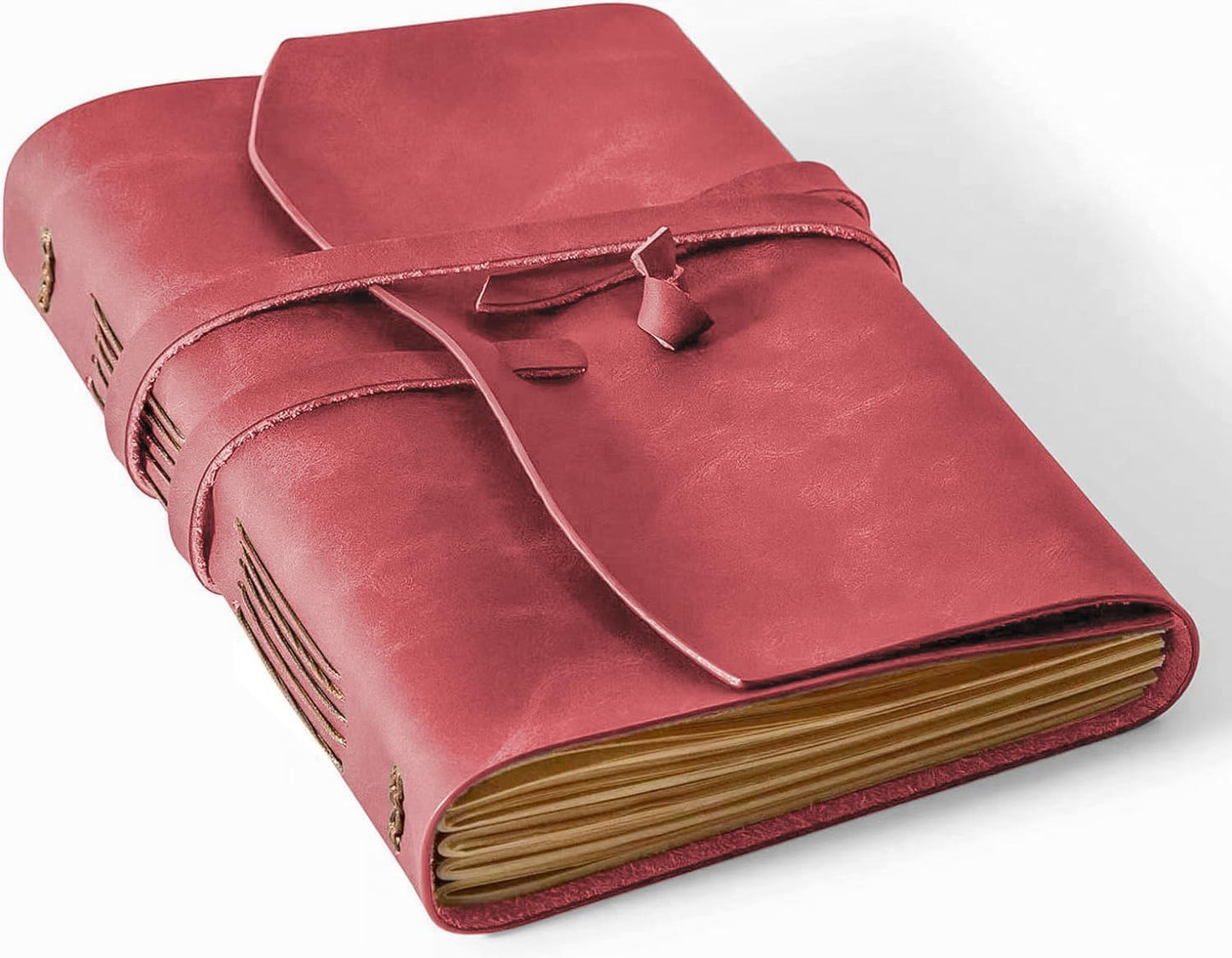 Leather Journal for Women - Genuine Leather Journals for Writing 5x7.1 Inch, Diary for Women, Artist,Travel Journal,Red