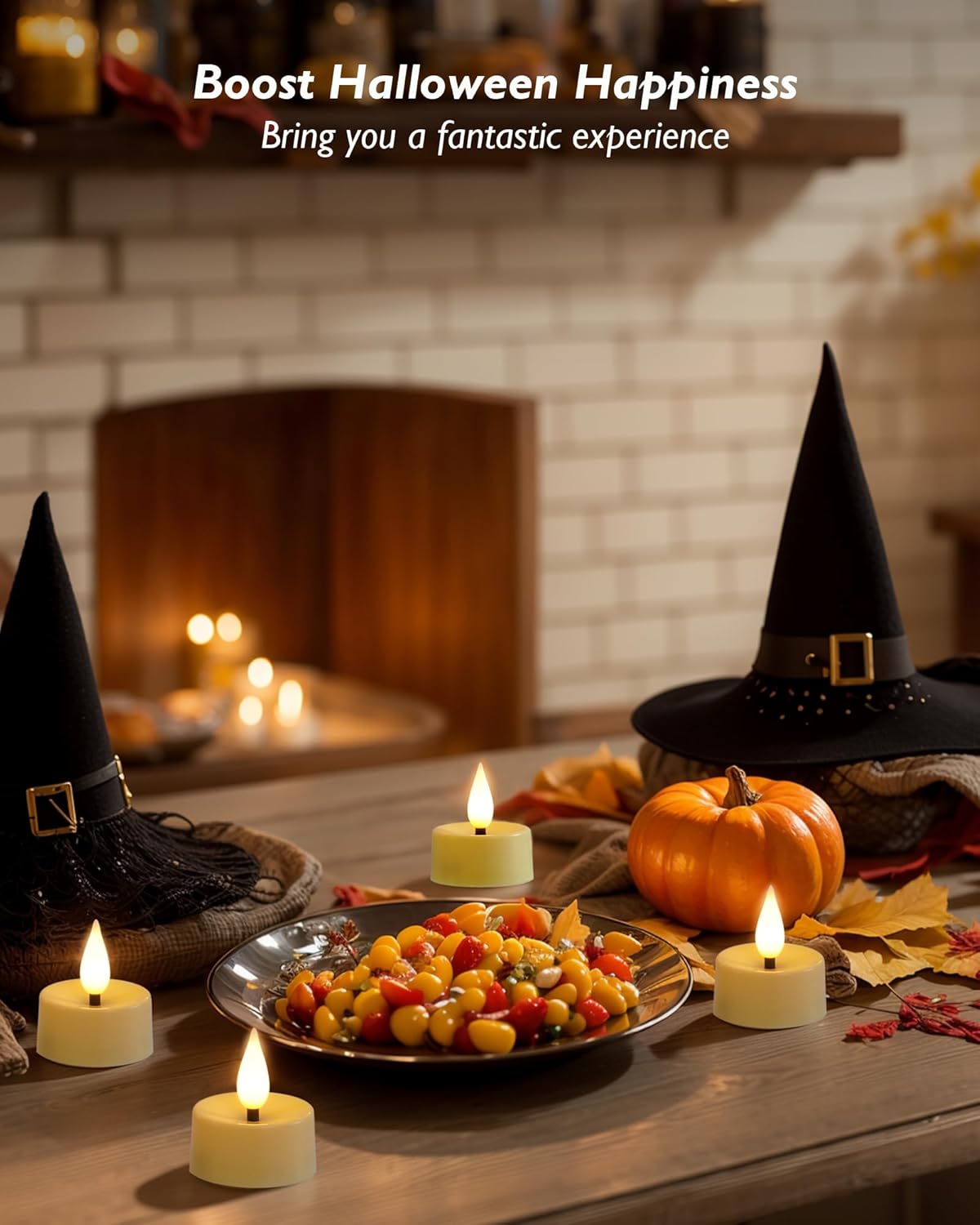 Amagic Flameless Timer Remote Tealights Candles, 3D Black Wick Flickering Tea Lights, 400+Hour Ivory Votive Candles Battery Operated, Set of 12 for Wedding Table Decor, Halloween, Christmas, Holiday