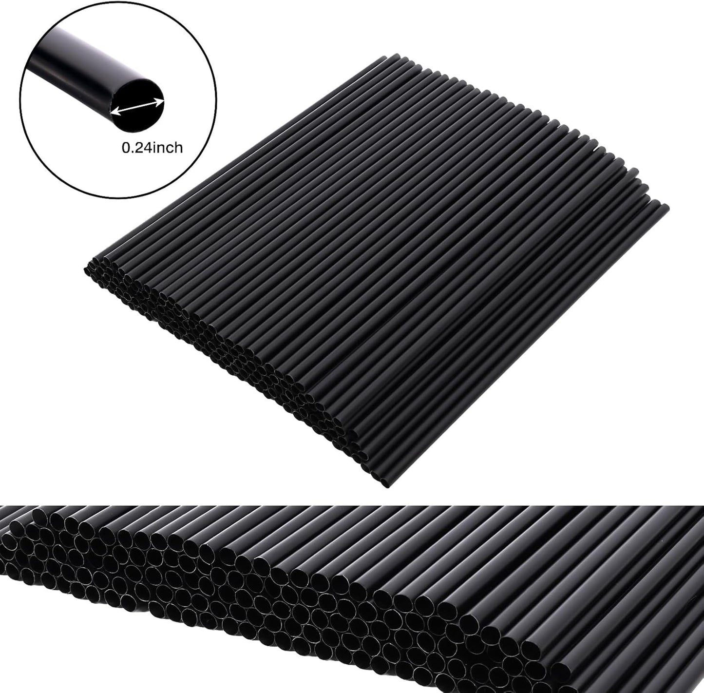 Tomnk 500pcs Straws Disposable, 10.3 Inches Plastic Straws, Plastic Drinking Straws for Tumblers and Ice Coffee