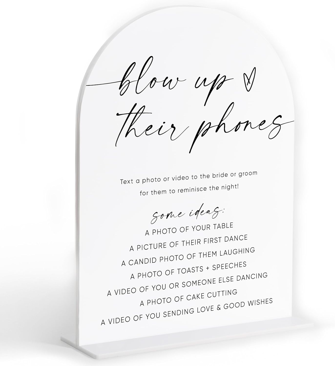 Blow Up Their Phones Sign, White Arch Acrylic Wedding Sign, I Spy Wedding Game, Bridal Shower Decor, Engagement Party Decor, Centerpiece Table Decorations Party for Bride and Groom-22