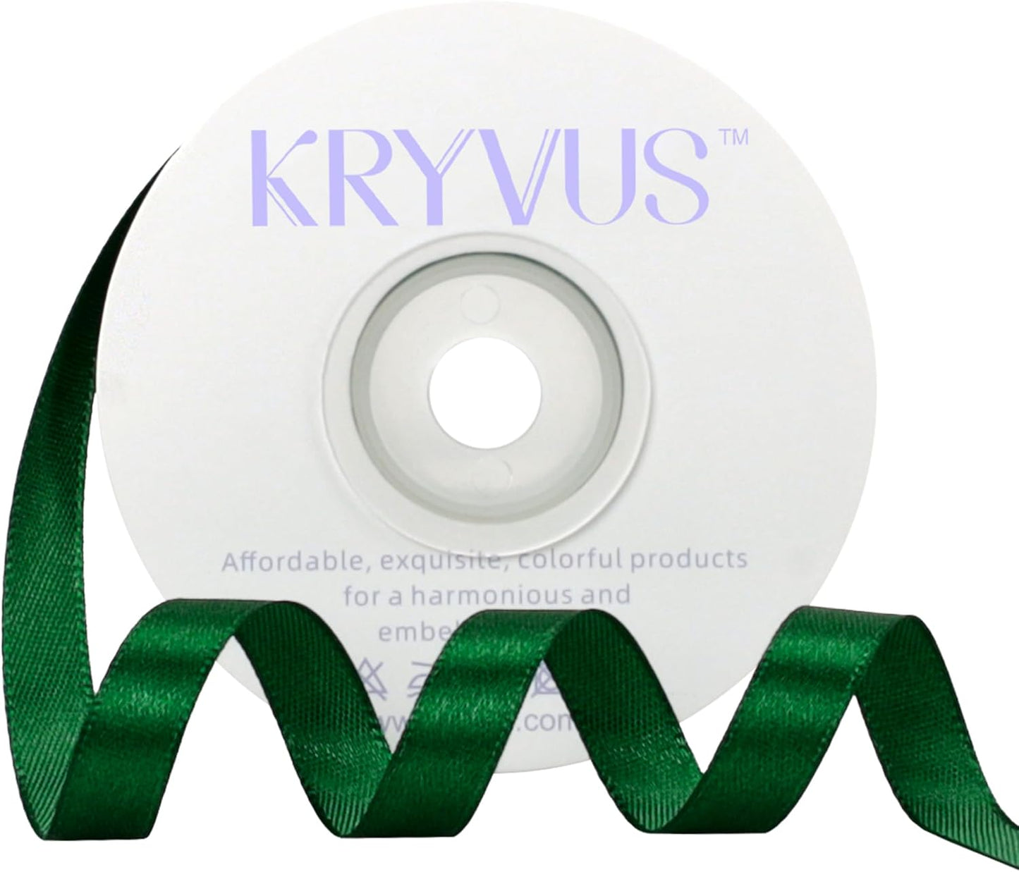 Green Satin Ribbon 3/8 inch X Continuous 25 Yards, Single Face Polyester Ribbon Perfect for Gift Wrapping, Flower Bouquet, Wedding Decor, Crafts, Bow Making, Sewing and More