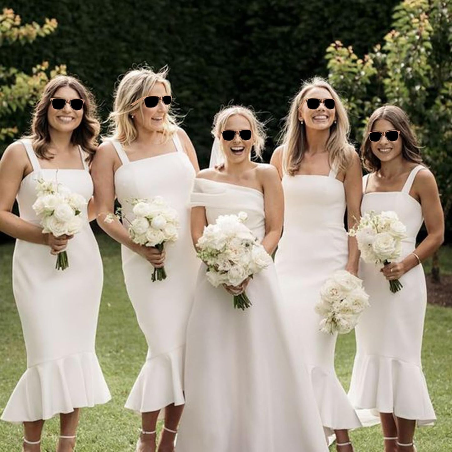 LADY&HOME 10 Pack Bachelorette Sunglasses,Bride Bridesmaid Sunglasses for Bachelorette Party Favors Bridal Shower Supplies (Rose Gold)