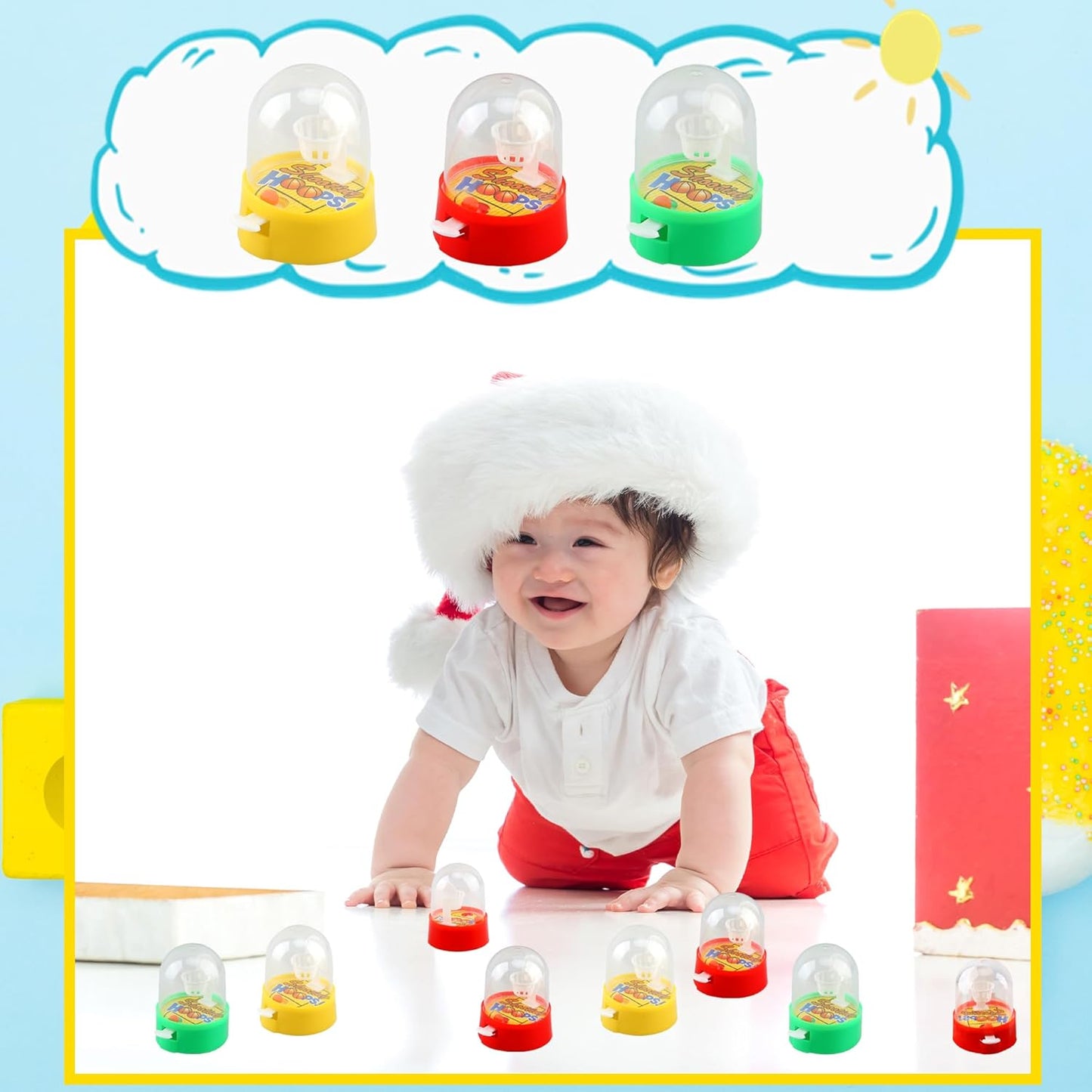 52 Pcs Mini Finger Basketball Toys Handheld Desktop Table Basketball Hoop Shooting Game for Birthday Sports Party Favors Classroom Rewards Gift Bag Fillers