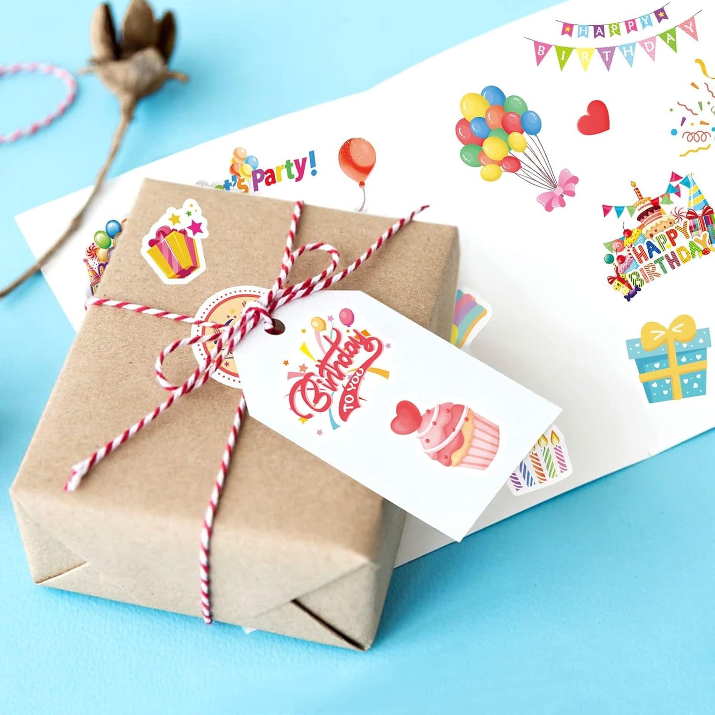 Happy Birthday Stickers for Kids Adults 660 Counts Large Happy Birthday Adhesive Stickers Party Gifts Bags Box Celebration Envelope Sealing, Gift Wrap Decorations 20 Sheet