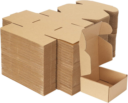 MEBRUDY 4x4x2 Inches Shipping Boxes Pack of 100, Small Corrugated Cardboard Box for Mailing Packing Literature Mailer
