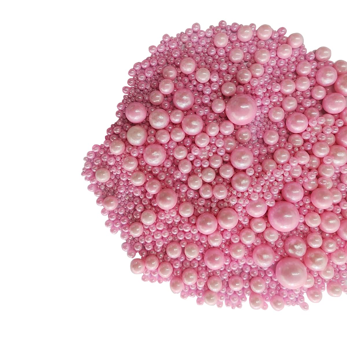 Edible Pink Sugar Pearls Candy Sprinkles 120G/ 4.23Ounce Baking Cake Sprinkles Cupcake and Cake Topper Cookie Decorations Wedding Party Valentines Halloween Christmas Supplies