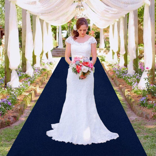 MODFUNS Aisle Runner for Wedding Navy Blue 4x15FT Aisle Runner Wedding Vintage Carpet Runner for Party Navy Carpet Rug for Hallway Celebration Carpet Rug Velvet Wedding Party Aisle Runway