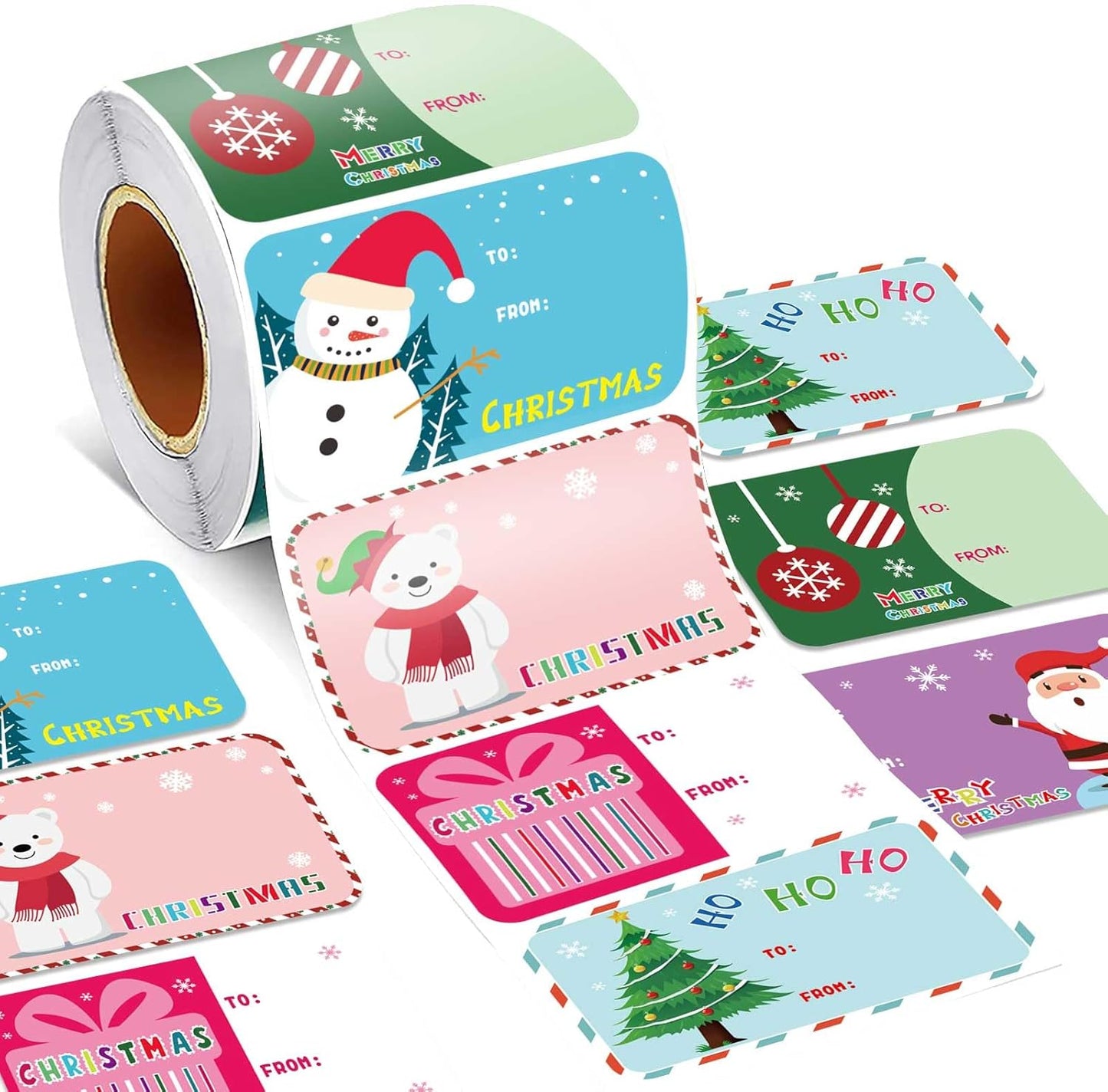 300PCS Christmas Name Tags Stickers, Self-Adhesive Christmas Gift Tags Stickers for Gifts Wrappings Christmas Gift Labels Stickers for Presents Boxes Bags Envelopes Holiday Decoration