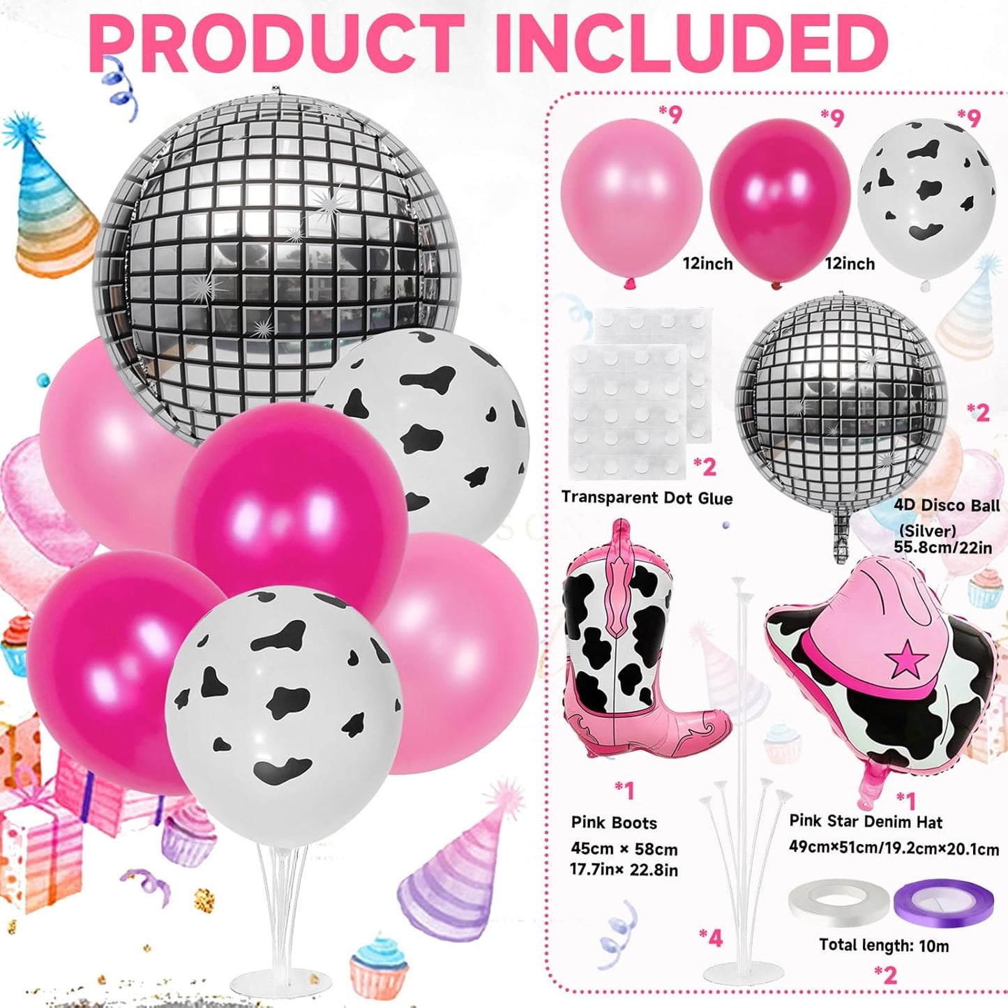 Party Balloons Stand Kit Foil Balloons Themed Party Balloon Centerpiece for Tables Birthday Party Decorations