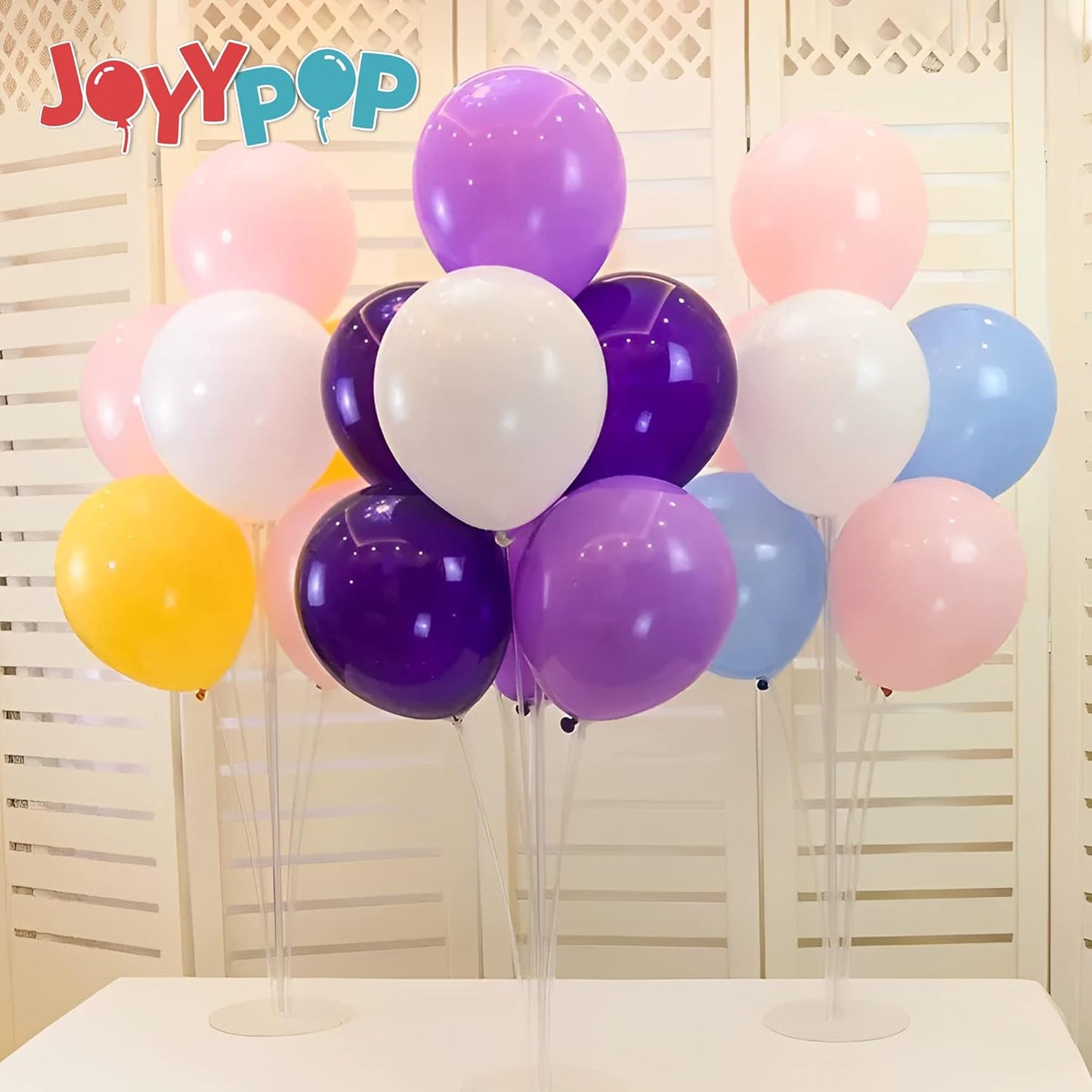 JOYYPOP 12 Sets Balloon Stand Kit For Table, Balloon Sticks with Base Birthday Graduation Party Decorations Wedding