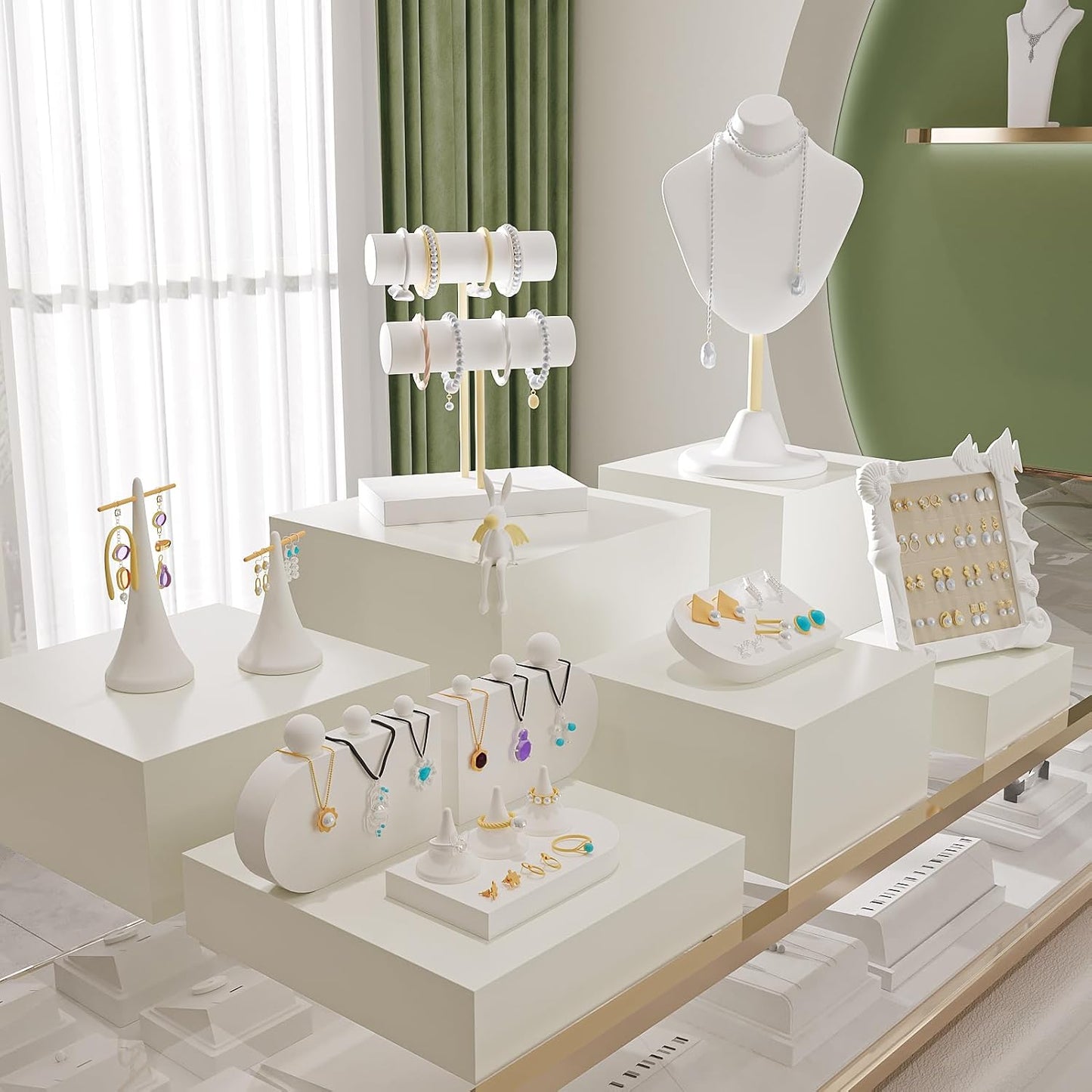 Buffet Risers, Food Risers for Buffet Table, Display Stand Shelf for Catering Dessert Collectibles Jewelry Figures Show, Acrylic Cube Display Nesting Risers with Hollow Bottoms, 6 Pcs