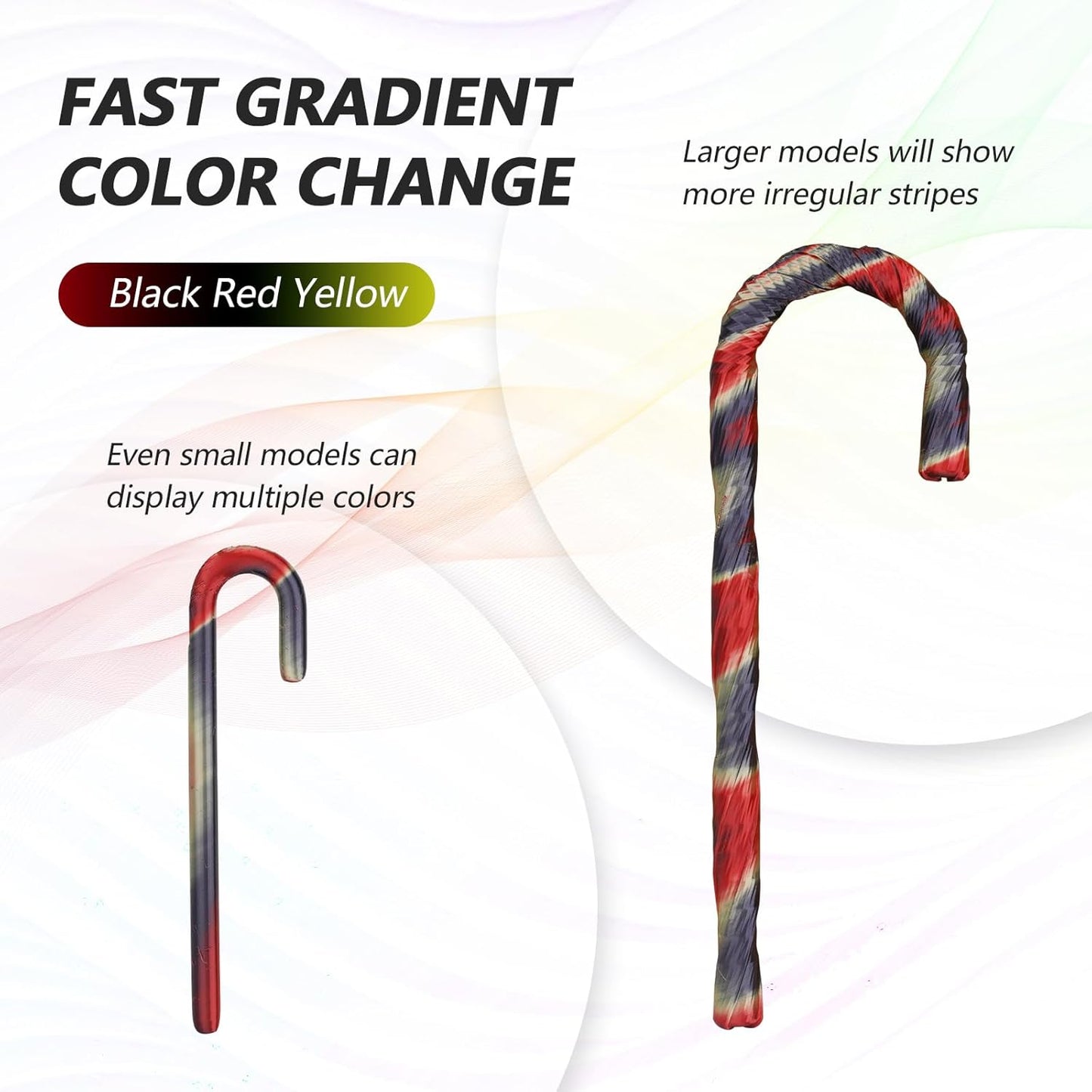 AMOLEN Silk PLA 3D Printer Filament, Shiny Multicolor Rainbow PLA Filament 1.75mm, Fast Color Change PLA 3D Printing Filament for Most FDM 3D Printer, Black Red Yellow, 1kg (2.2lbs)