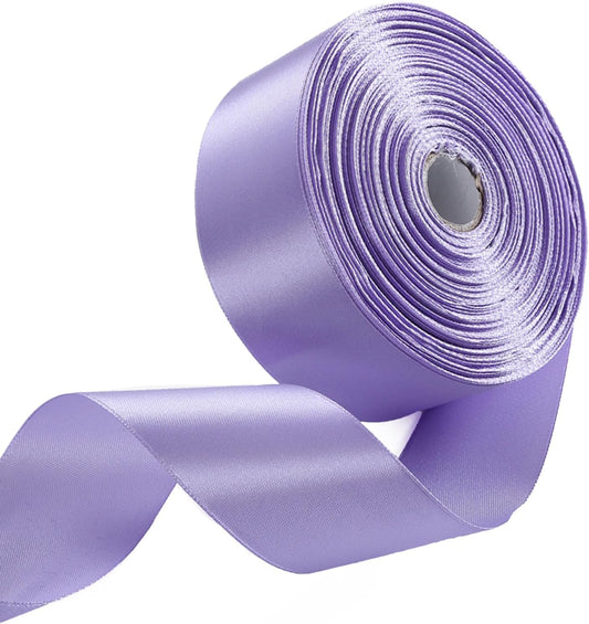 1-1/2 Inch Light Purple Satin Ribbon 50 Yards Solid Fabric Ribbons for Gift Wrapping, Crafts, Floral Arrangements, Wedding, Party, Holiday and Home Decor