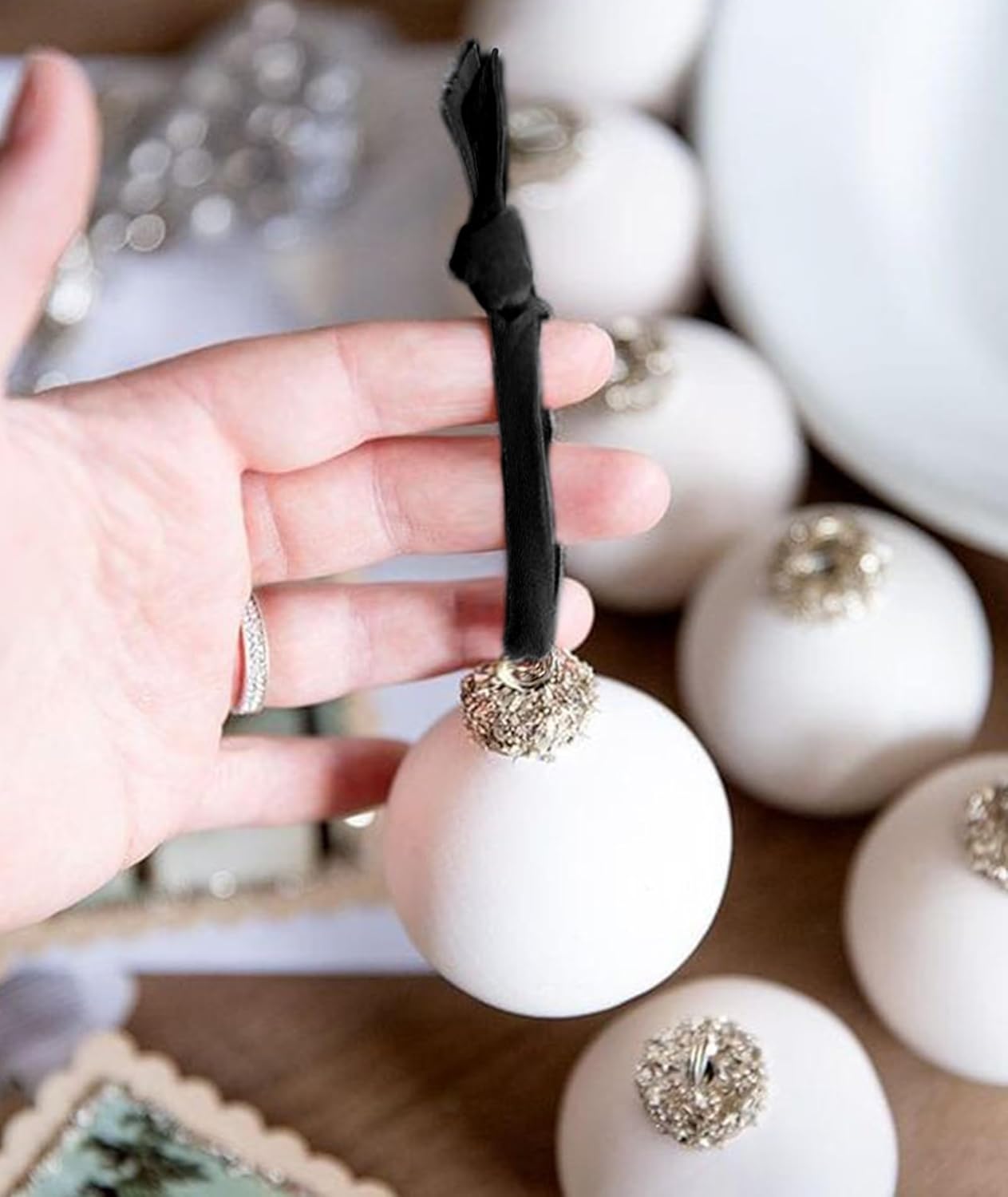 Black Velvet Ribbon 3/8'' 25 Yards for Christmas Tree, Gift Wrapping, Flower Bouquet, Wreath Decorations, Bow Making