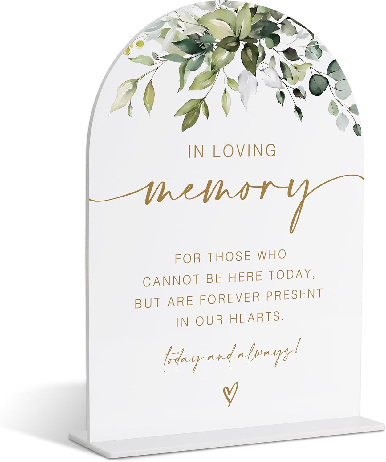 Loving Memory Sign, Wedding Memorial Sign, Greenery Gold Bridal Shower Decorations, In Wedding Signs for Ceremony and Reception, Engagement Party Desk Decorations, Wedding Table Acrylic Decor - 39