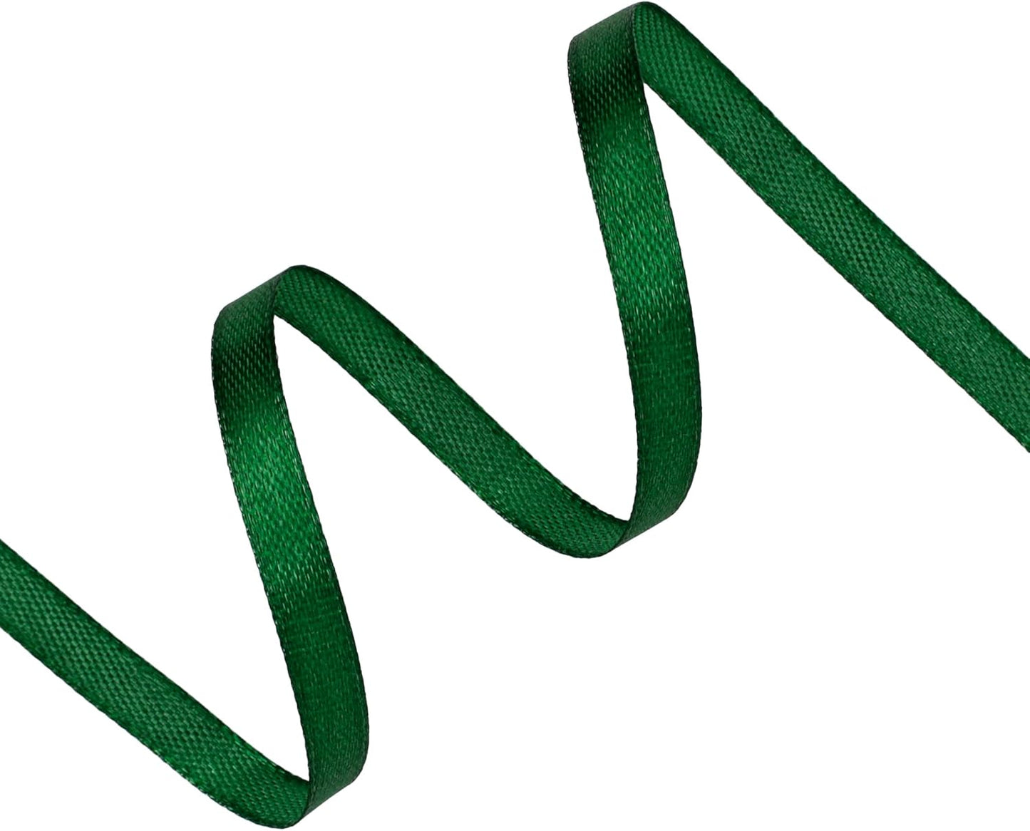 Green Satin Ribbon 1/4 inch X Continuous 25 Yards, Single Face Polyester Ribbon Perfect for Gift Wrapping, Flower Bouquet, Wedding Decor, Crafts, Bow Making, Sewing and More