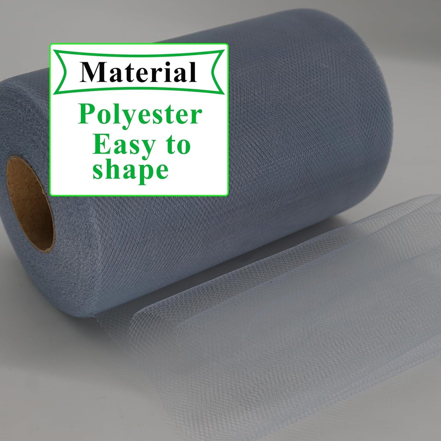 Dusty Blue Tulle Fabric Rolls 6 Inch by 100 Yards (300 feet) Fabric Spool Tulle Ribbon for DIY Tutu Bow Baby Shower Birthday Party Wedding Decorations Christmas Craft Supplies