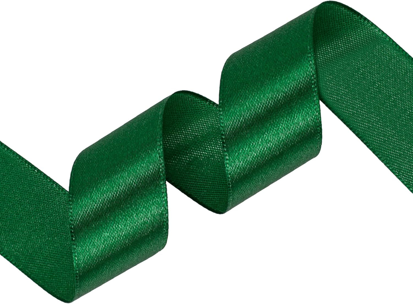 Green Satin Ribbon 1 inch X Continuous 100 Yards, Single Face Polyester Ribbon Perfect for Gift Wrapping, Flower Bouquet, Wedding Decor, Crafts, Bow Making, Sewing and More
