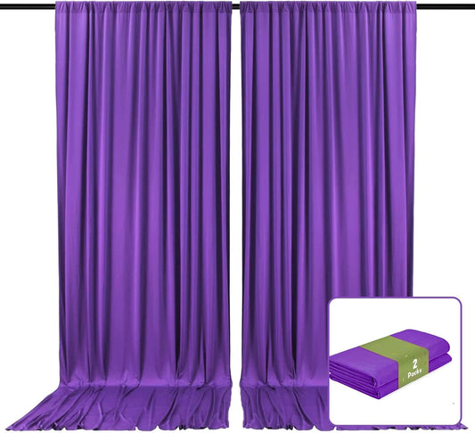 2 Panels Purple Backdrop Curtain, 10 x 7 Feet Background Curtains for Parties, Weddings, Baby Showers, Bachelorette Halloween, Christmas Birthday Party Photoshoot Backdrop Curtains Decorations