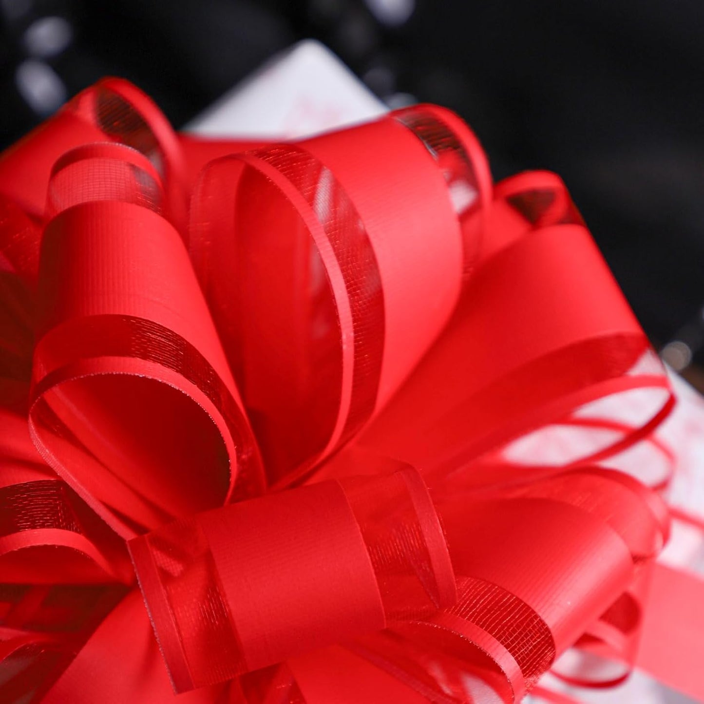 6Pcs 6inch Pull Bow Gift Wrapping,Pull Bow For Gift Basket, Gift Bag Box Wrapping Decor, Valentines Day, Birthday, Anniversary, Wedding, Flower Packaging (Red)