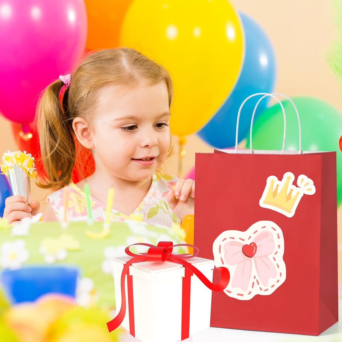 BagDream Red Gift Bags 10x5x13 Inch 100Pcs Large Kraft Paper Bags Bulk for Christmas, Wedding, Party Favors, Business, Retail, Grocery Paper Sacks with Handles