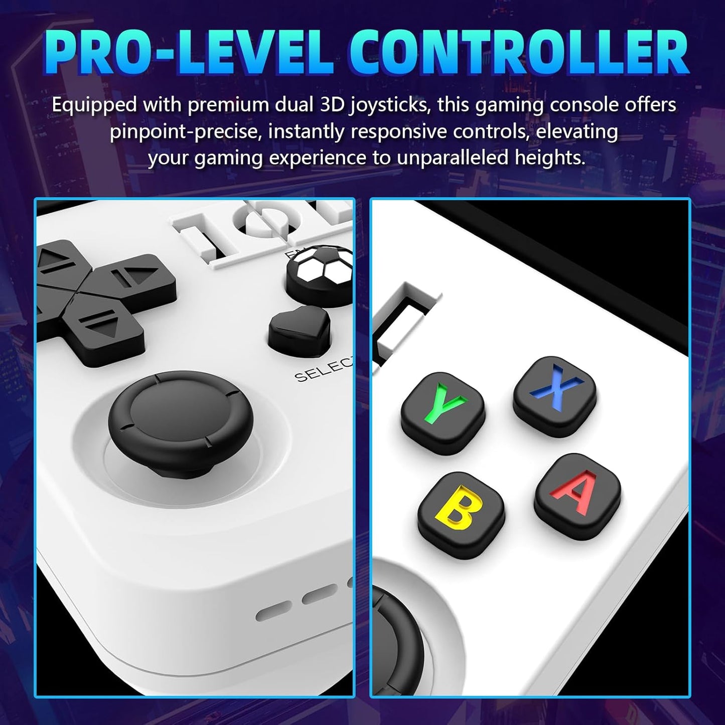R36MAX Retro Handheld Game Console - 64GB Preloaded Classic Video Games, Support 30+ Simulators, Linux-Powered Portable Game Emulator Console with 4.0-in HD IPS Screen (White)