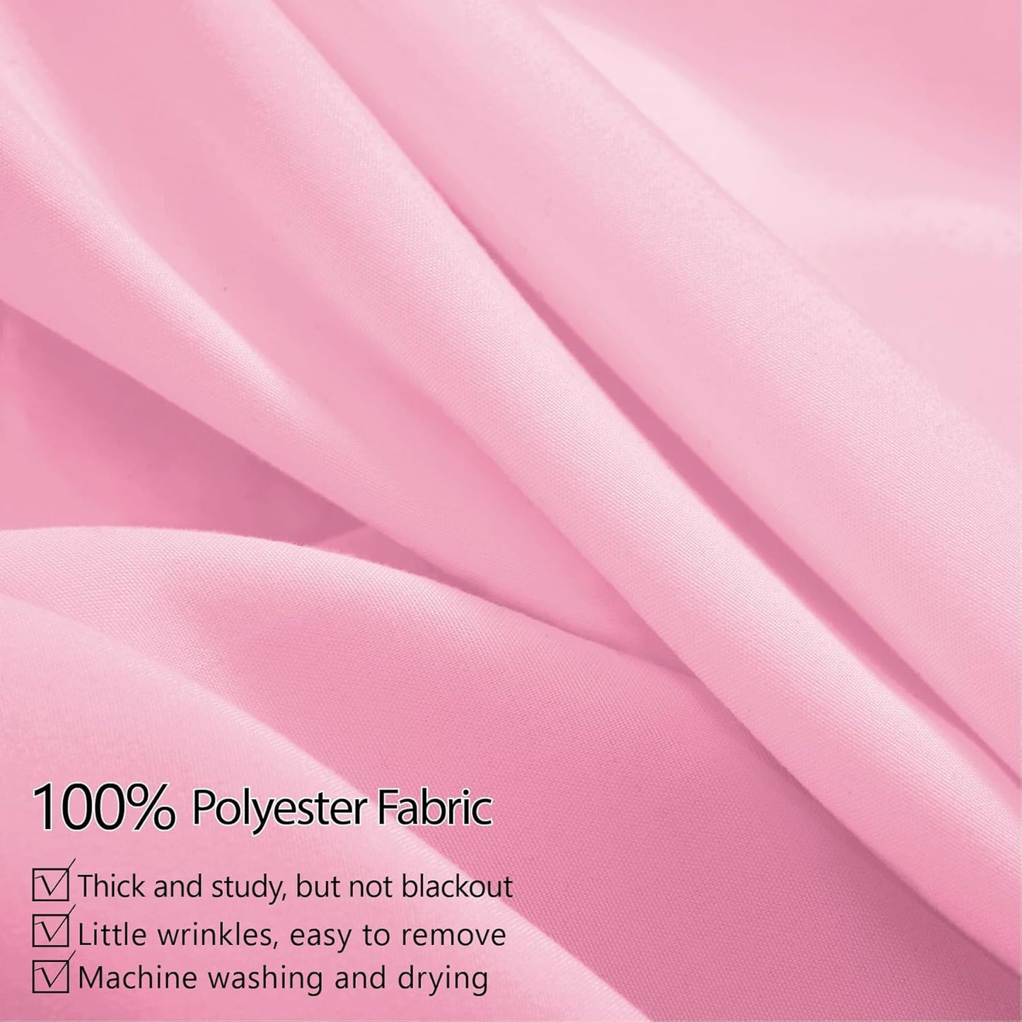 10ft x 10ft Thick Pink Backdrop Curtains for Parties, 2 Panels 5ft x 10ft Non See Through Pink Polyester Wedding Drapes Photo Backdrop for Birthday Party Graudation Photography Home Decor