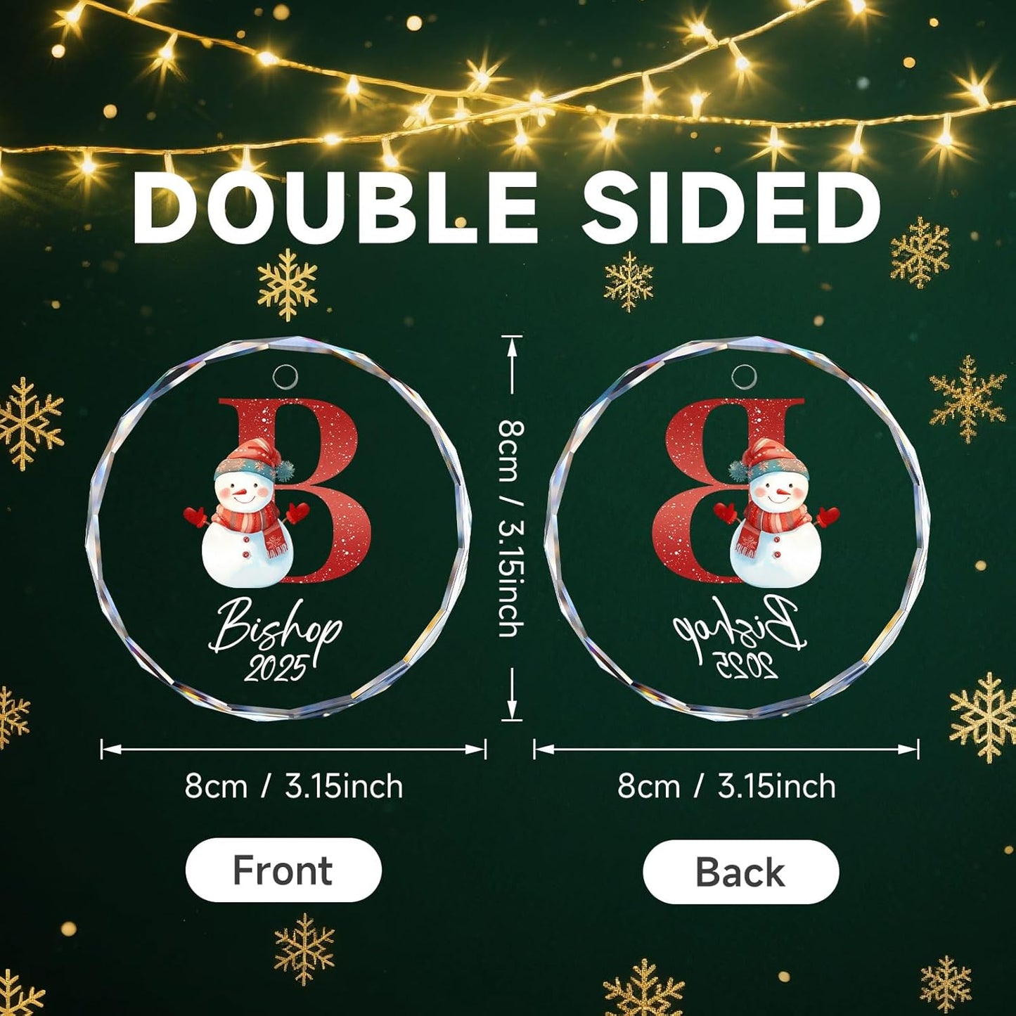 Name Ornaments for Christmas Tree, Personalized Christmas Ornaments 2025, Custom Initial Ornaments Letter Keepsake Gifts, Xmas Tree Decorations, Stocking Name Tags