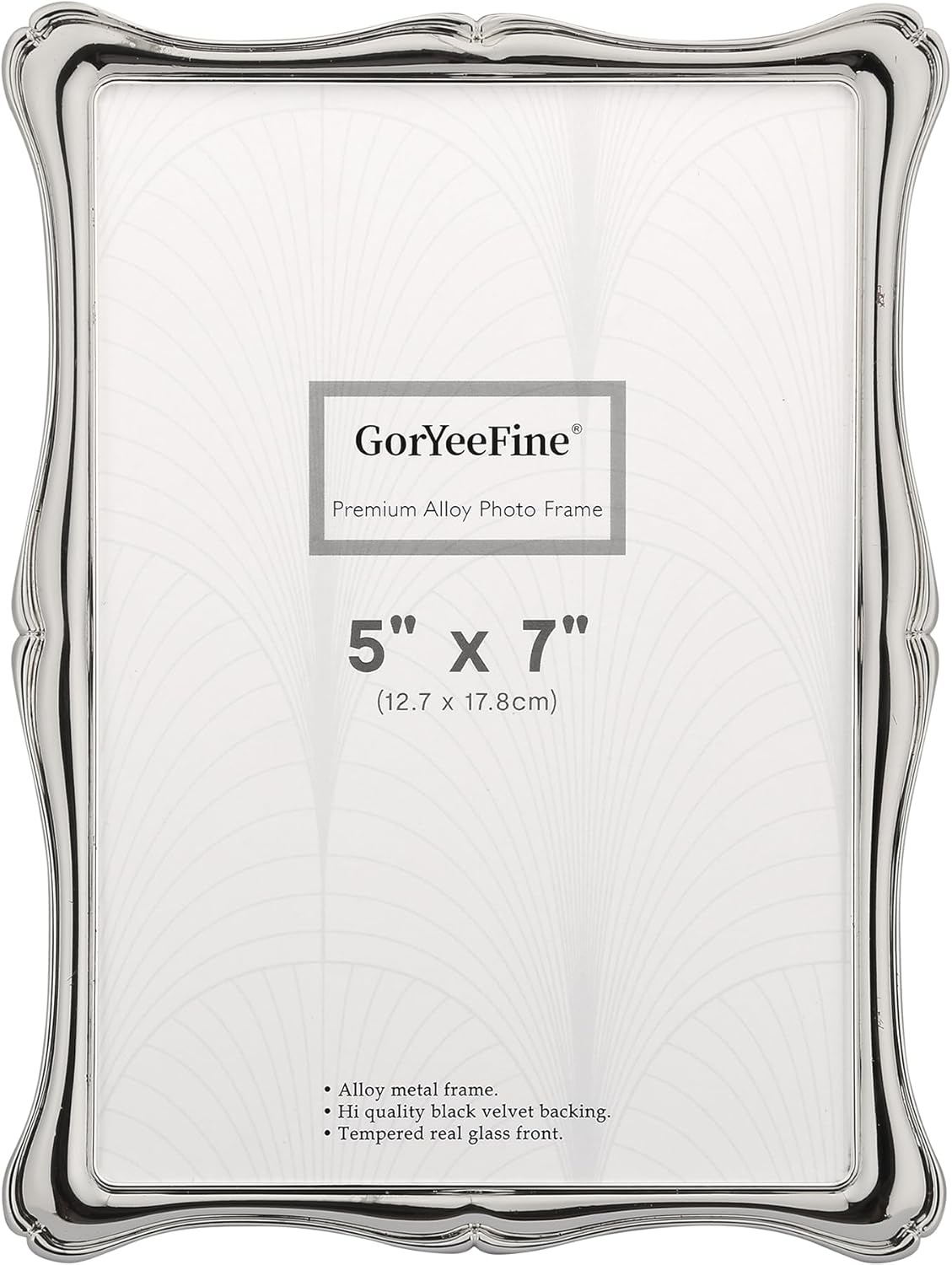5 x 7'' Premium Alloy Silver Photo Frame - High-End Decor 7x5'' Picture Frames with Velvet Backing,Hi End Décor Metal Frames